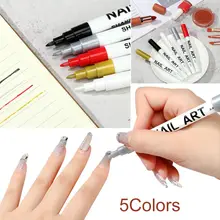 

1PC Nail Art Lasting Graffiti Pen 5 Colors DIY Flower Abstract Lines Easy to operate Professional Nail Painting Drawing Tools