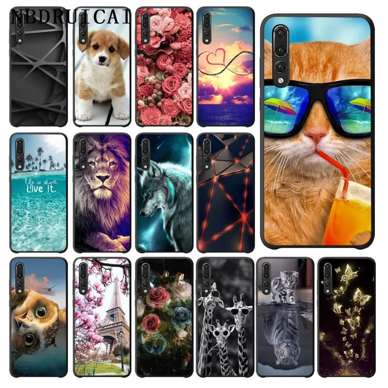 NBDRUICAI Cute Cat Cover Painted Back Phone Case for Huawei P9 10 lite P20 pro P30 Psmart mate 20 | Мобильные телефоны и