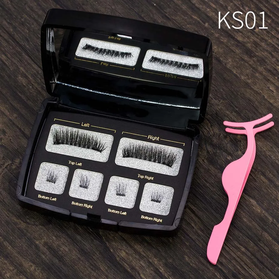 Magnetic Lashes, OCEAN PEARL 2 Magnet 3D Reusable False Eyelashes Magnetic Natural Long Cheap Box Eyelashes with Applicator