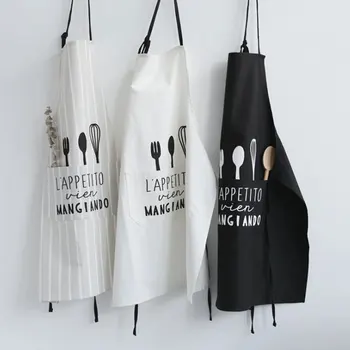 

1pcs Waterproof Apron Woman Adult Bibs Wipeable Working Apron Home Cooking Baking Coffee Shop Cleaning Aprons Kitchen Accessory