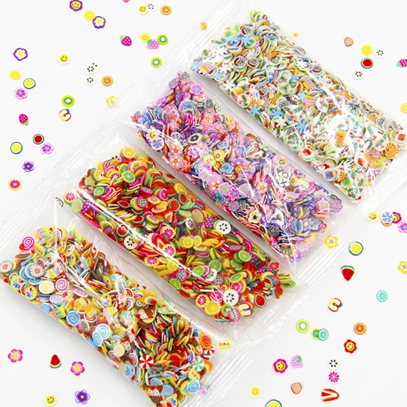 DIY 에폭시 송진 쥬얼리 네일 아트 장 클레이 송진 필링 공예, 과일 잎 꽃 패턴, 다채로운 혼합 필러, 1000 개
