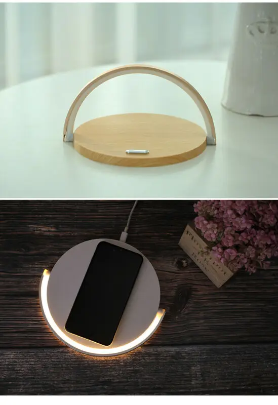 Беспроводной 10 Вт Быстрое зарядное устройство Настольная лампа Ночной светильник держатель для телефона Подставка для huawei xiaomi Apple мобильный телефон