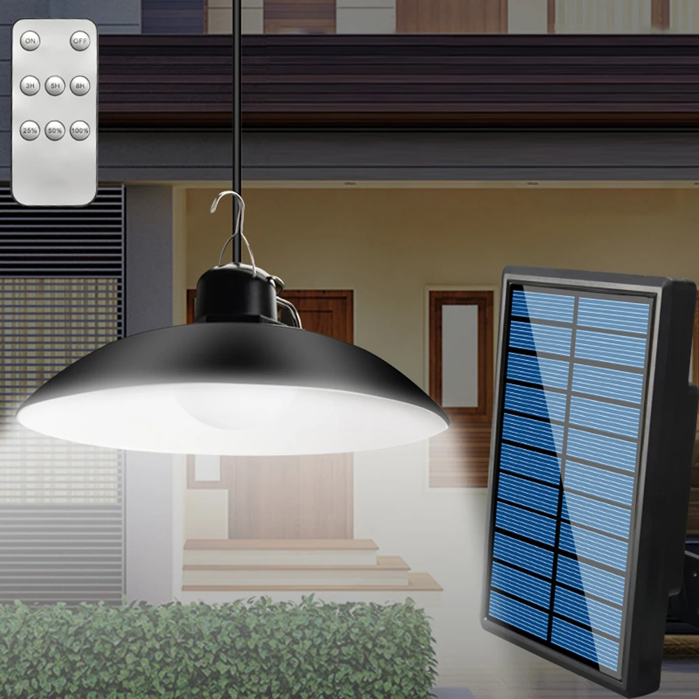 LED Solar Lamp Remote Control Ceiling Light Outdoor Hanging Lights Waterproof Fashion Home Yard Art Garden Decoration Hang Decor solar panel lights