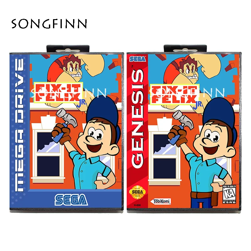 16 бит MD карта памяти для sega Mega Drive 2 для sega Genesis Megadrive-fix-It Felix Jr