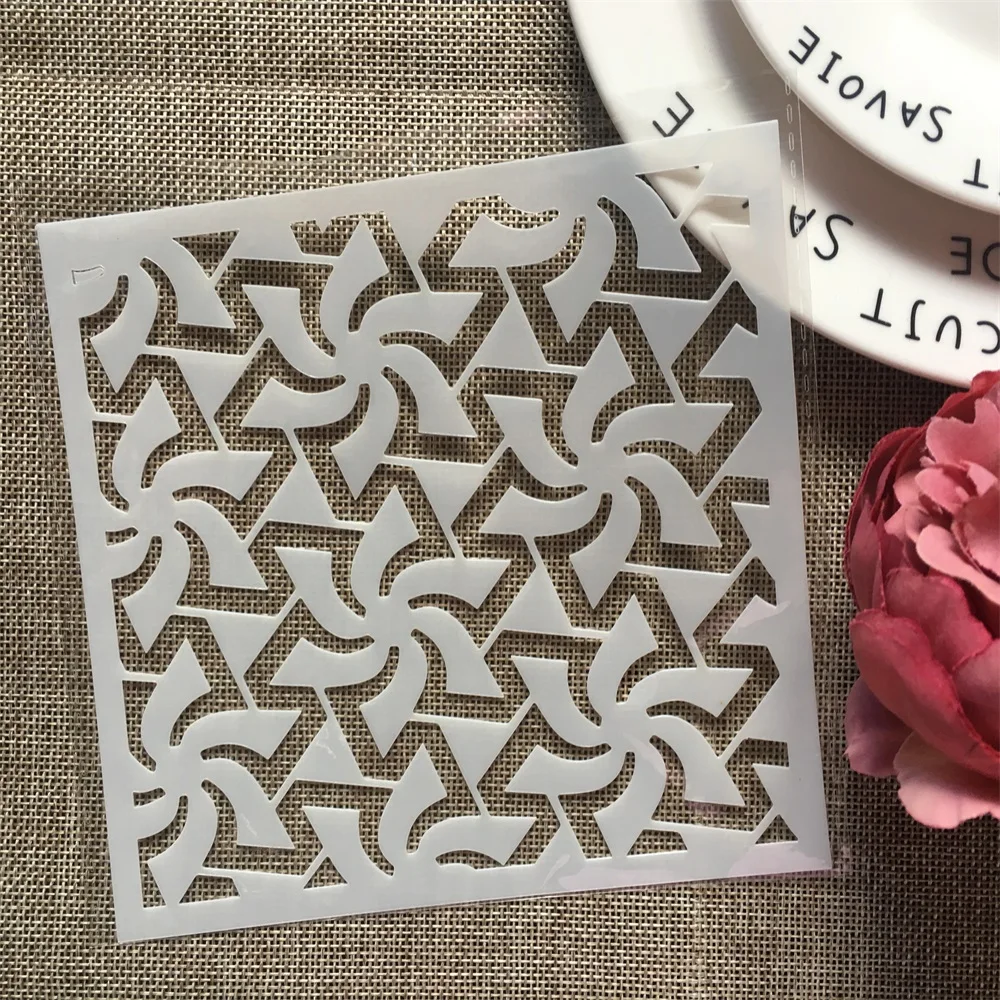 

15*15cm Windmill Texture DIY Layering Stencils Wall Painting Scrapbook Coloring Embossing Album Decorative Template