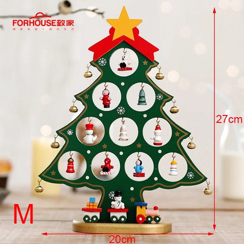 Green-medium size Рождественская елка, креативные DIY деревянные рождественские подарки, мини-фестиваль, вечерние, новогодние, дверные, настенные, для украшения дома, украшения - Цвет: Green-medium size