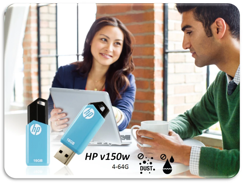 Hp V150W нажимает и тянет Пыльник водонепроницаемый USB флэш-накопитель внешний накопитель 64 г 32 г Флешка для Windows Macbook Android планшет