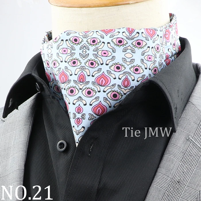 Männer Vintage Floral Paisley Gestreifte Krawatte Formale Hochzeit Krawatte Ascot Scrunch Selbst Britischen Gentleman Polyester Weiche Krawatte Geschenk – Detail 21