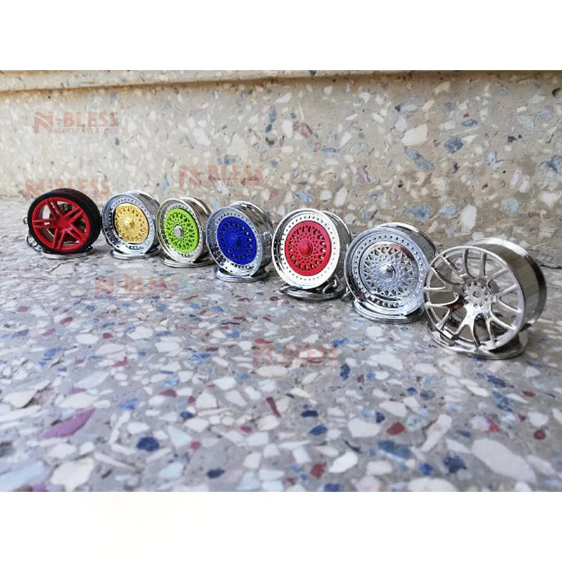 

1pc Auto Wheel Rim Keychain JDM Racing Key Chain Auto Keyring Creative Keychain Car Key Holder Auto Accessories Gift Creative