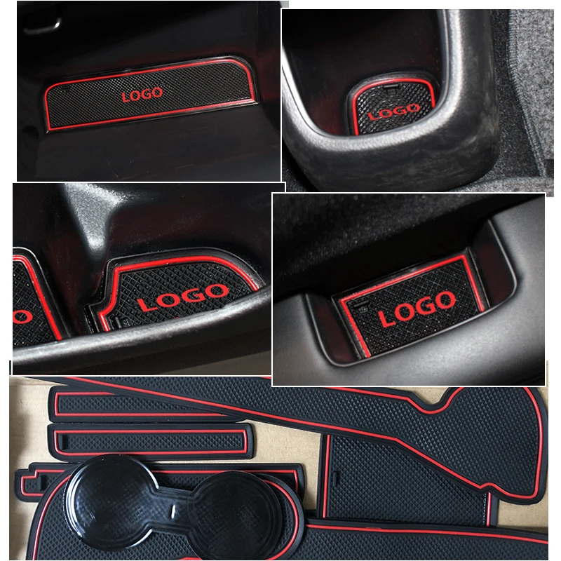 Anti-Slip Rubber Gate Slot Cup Mat for Honda HR-V HRV Vezel 2015 2016 2017 2018 2019 Cushion Door G