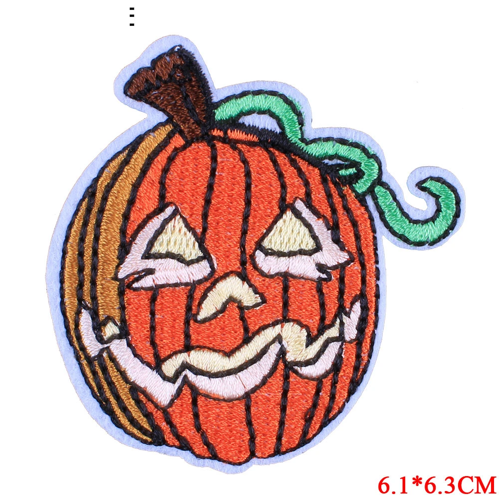 Halloween Iron On Embroidery Patches Cute DIY Creative Badges Hot Transfer Stickers Sew On Clothes Denim Sequin Appliques F - Цвет: 0347