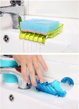 

Waterfall Plastic Soap Dishes Draining Soap Box Soap Tray Soap Holder Sink Sponge Holder Kitchen Gadgets Bathroom Accessories