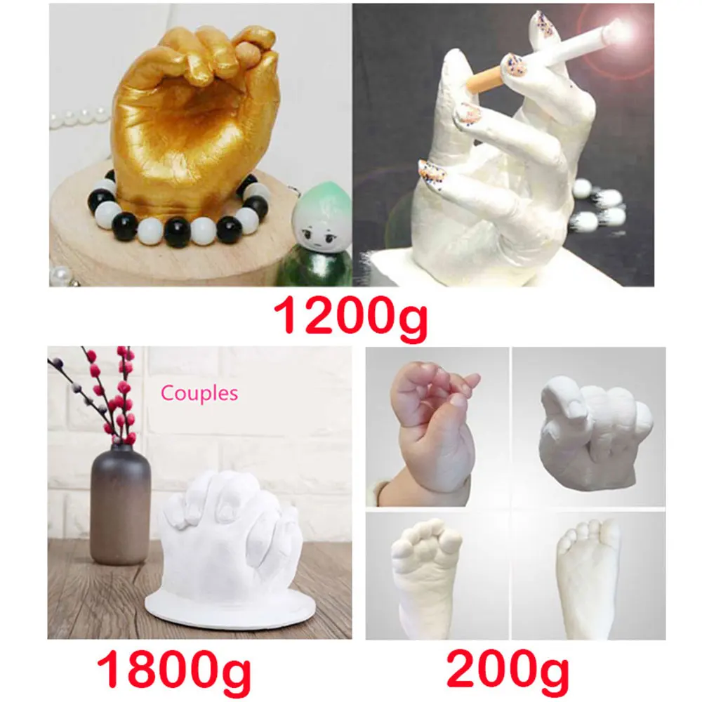 DIY прессованная белая Подарочная Мода клонирование порошок Модель 3D грязь на руках украшают сувенир для рук и ног Статуя Пара День матери ребенка