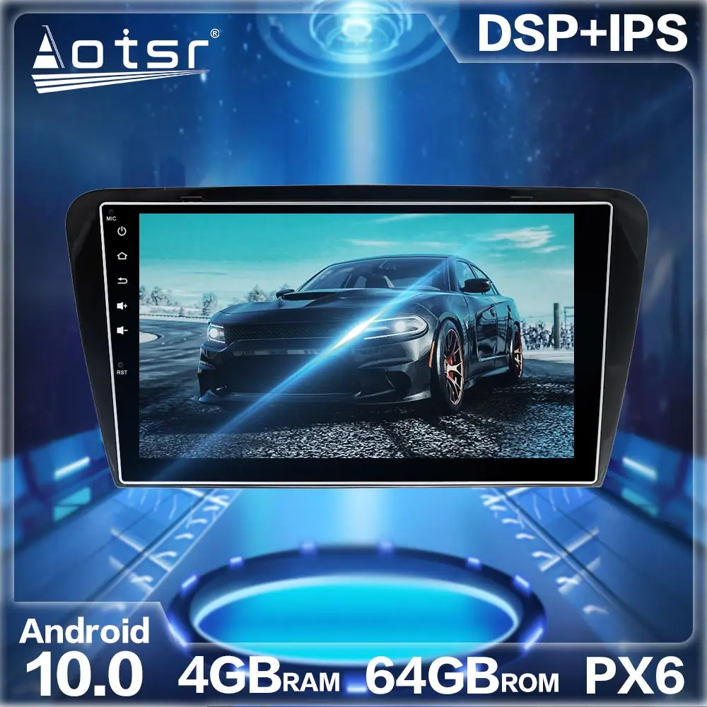 Aotsr Android 10 0 4 + 64G автомобильное радио GPS навигация DSP для Skoda Octavia 2014 2015 2016 2017 стерео