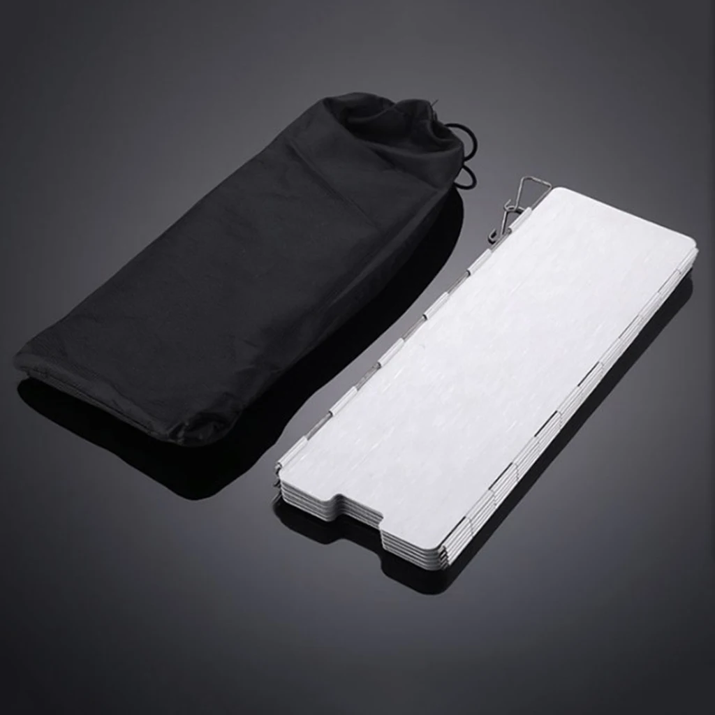 10 Pieces Cooker Wind Guard Wind Shield Folding Windshield Plates Outdoor Camping Kitchen BBQ Stove Picnic Wind Screen 