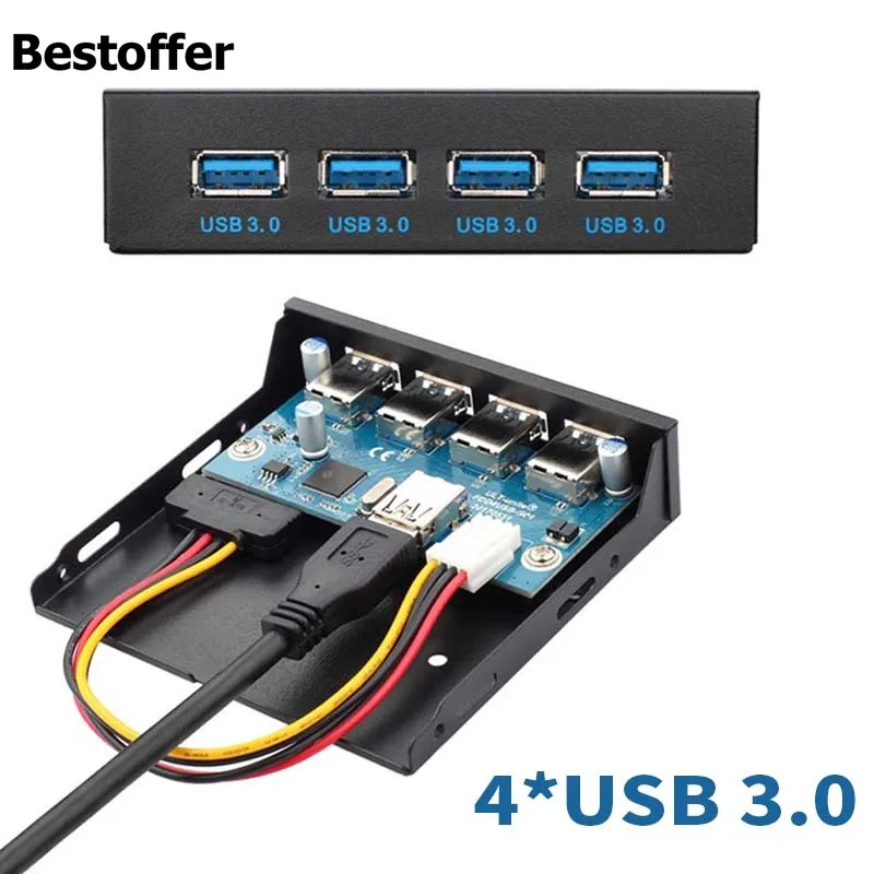 3 5 дюймовый гибкий внутренний 20Pin 4 порта USB3.0 кронштейн передней панели
