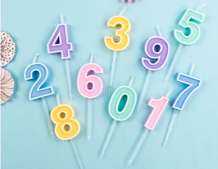 1 шт., 0-9, цветные/Золотые свечи с цифрами для дня рождения, вечеринки, свадьбы, торта, украшения, вечерние принадлежности