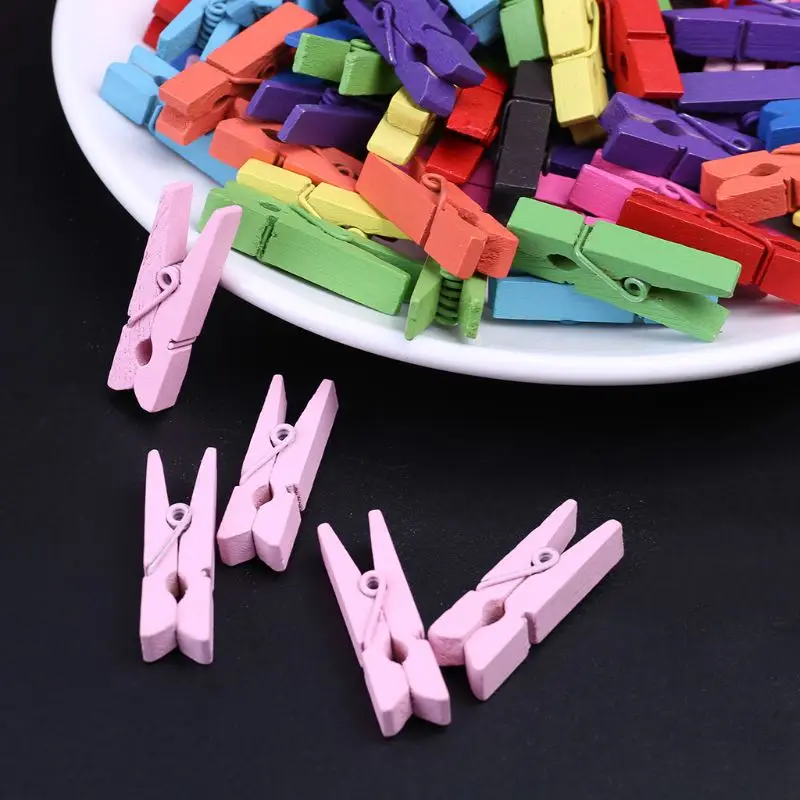 100 шт. горячая Распродажа мини натуральная деревянная одежда фото бумага Peg Pin прищепка ручной работы зажимы школьные офисные канцелярские принадлежности