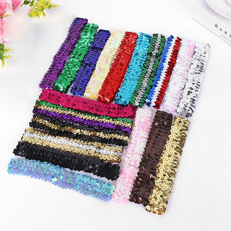 Elastic sequin headband headband girl party headwear hair accessories headscarves Christmas headband New Year headwear gifts hair barrettes for adults