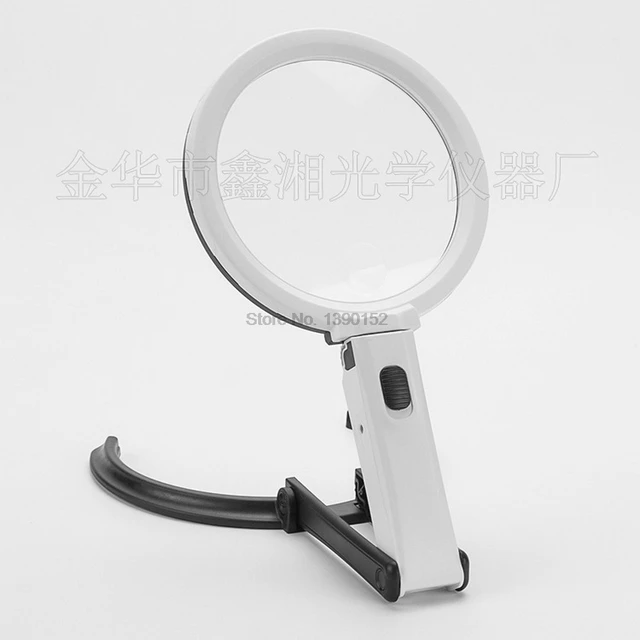 by dhl 50pcs 12 LED Portable Light Magnifier Magnifying Glass with Light  Lens Table Desk-type Lamp Handheld Foldable Loupe - AliExpress