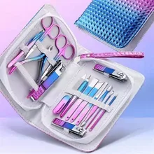 Набор для маникюра и педикюра набор кусачек для ногтей набор для ухода за ногтями Инструменты для ногтей Ножницы Инструменты для ногтей красоты с роскошной сумкой AML01-15