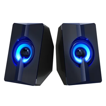 

S5 Computer Speaker USB Powered Mini Stereo AUX Multimedia Loudspeaker with 7-Color LED Light for Desktop Laptop PC Phone Tablet