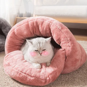 

elf Warming Cat Bed Plush Cat Sleeping Bag Pet Cave Bed Cat Tent Soft Warm Dog Beds for Small Dogs Cozy Cat Cave Bed Cat Nest