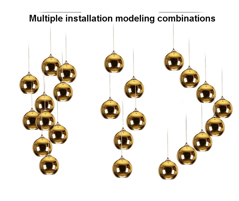Современный подвесной светильник с зеркальным стеклянным шаром, медный, серебряный, золотой, глобус, подвесной светильник для кухни, дома, подвесной светильник, шаровая Подвесная лампа
