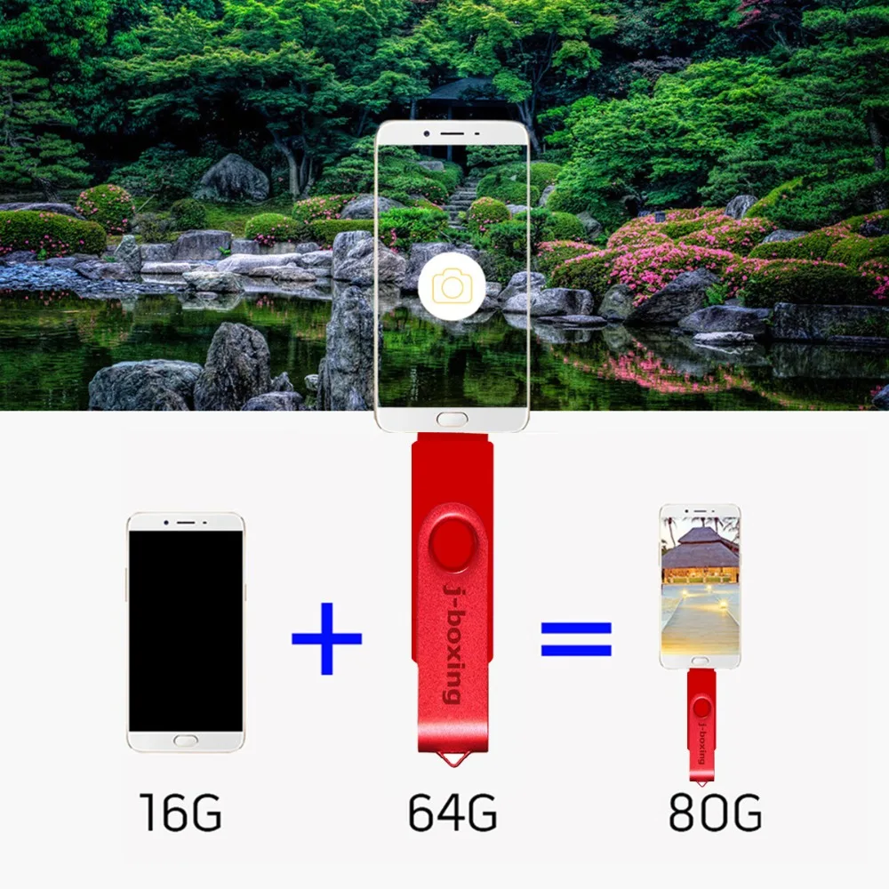 J-boxing Высокоскоростной USB 3,0 OTG USB флэш-накопитель карта памяти OTG для смартфона/планшета/ПК/Mac/ноутбука 16 ГБ 32 ГБ 64 Гб флешки красный