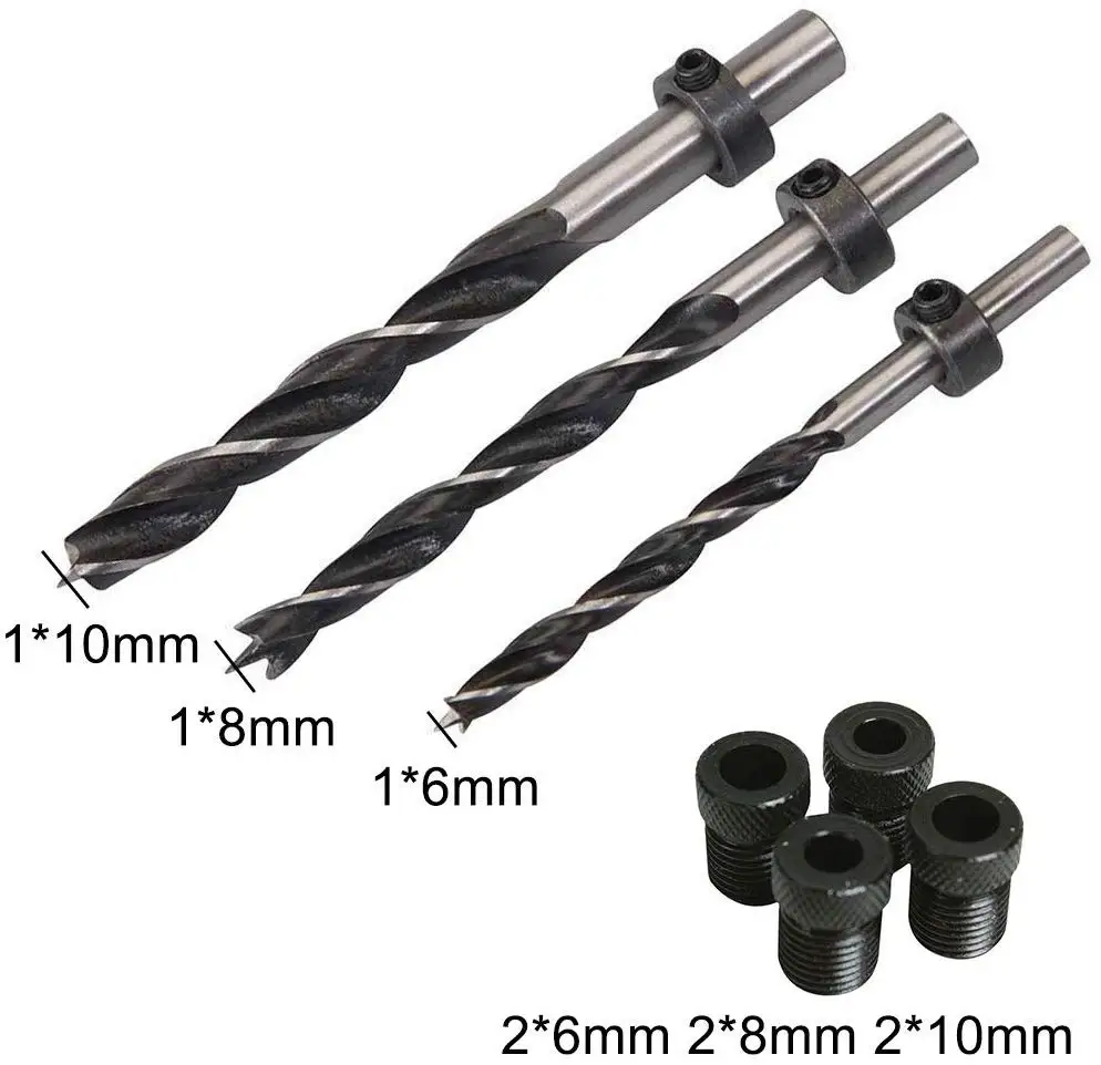 Pockethole Jig 14 Pcs For DIY WoodWorking Wood With Dowel Set Mini Screw 15 Angle Joint Tool Inclined Hole Drill Bit Kit System