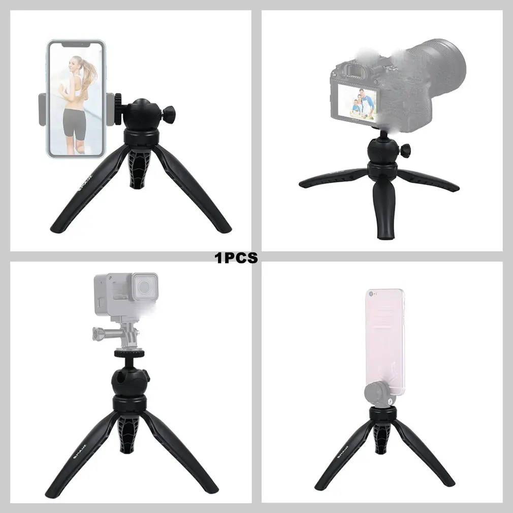 PULUZ 20 см Карманный пластиковый мини-штатив с шаровой головкой 360 градусов для смартфонов для DSLR камеры s