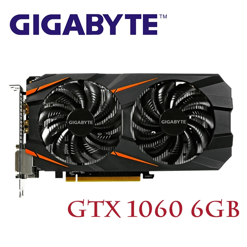 GIGABYTE GTX1060 6 Гб видеокарта GPU карта для nVIDIA Geforce оригинальная GTX1060 6 ГБ 192 бит видеокарты HDMI PCI-E X16 карты б/у