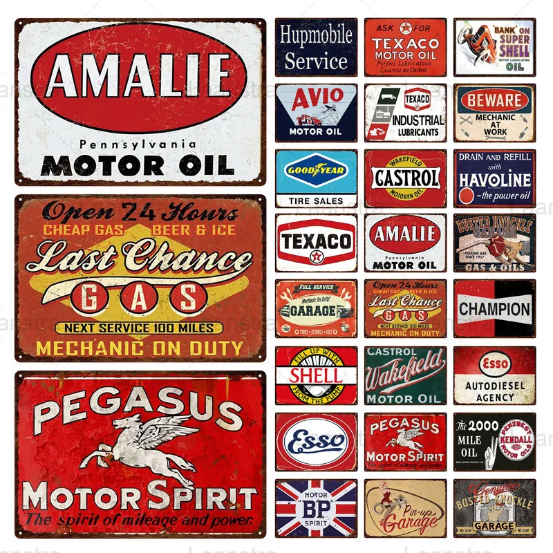 

Retro Metal Poster Garage Metal Sign Plaque Wall Decor Garage Gas Oil Station Car Repair Metal Vintage Tin Sign 20X30Cm Custom