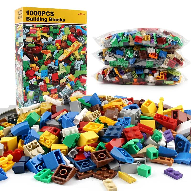 

1000Pcs City DIY Creative Designer Toy Building Blocks Bulk Sets LegoINGLs Classic Brinquedos Bricks Baseplate Toys For Children