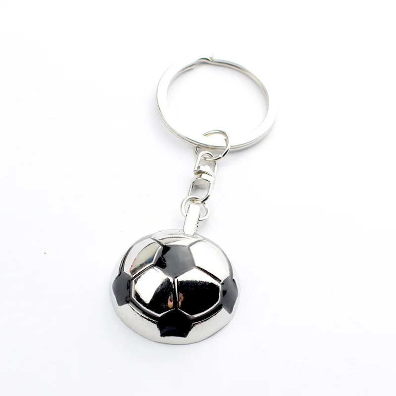 

Unique Soccer Football Ball Stainless Steel Metal Hemispherical Keychain Key Chain Ring Gift Fashion Sport Jewelry For Girl Boys