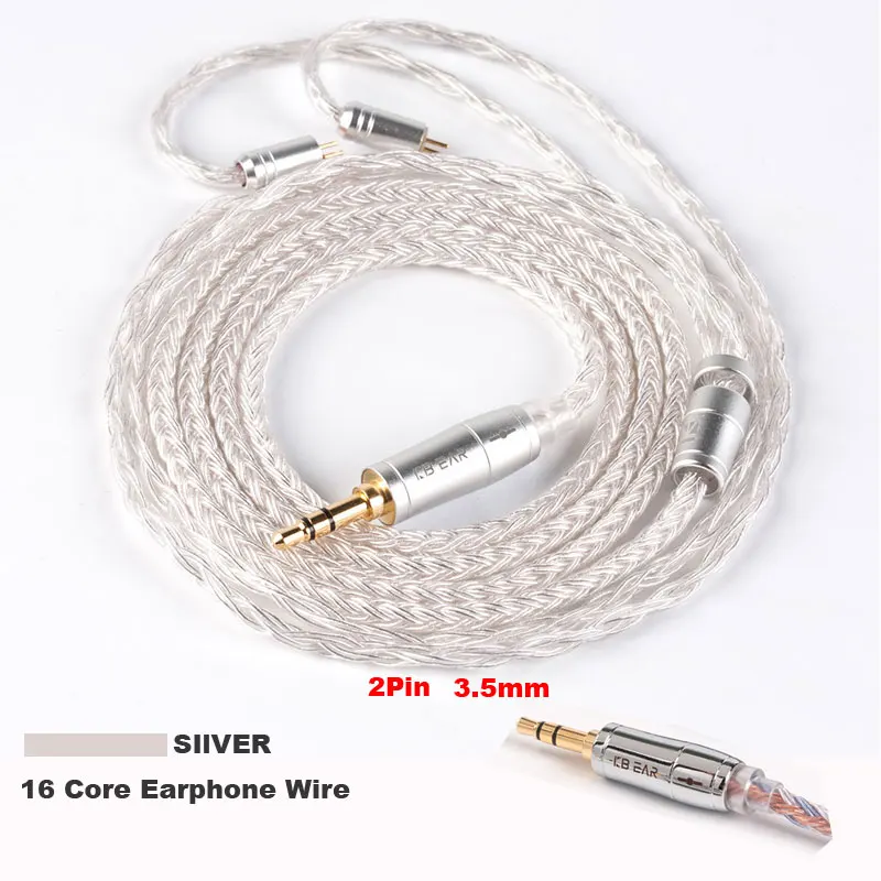 S16 Core 2Pin 3.5 KBEAR 16 ядерный чистый провод Mmcx 2 Pin QDC TFZ сменный кабель 2,5 мм 3,5 мм 4,4 мм разъем бескислородный медный кабель для Kz - Цвет: S16 Core 2Pin 3.5