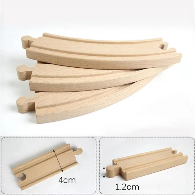 Wooden Track Accessories Beech Wooden Railway Train Track Toy Fit Biro All Brands Wood Tracks Toys for Children 4