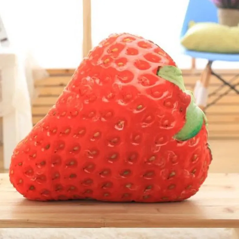 Strawberry Durian Kiwi сосна яблоко клубника персик питая яблоко папайя манго морковь креативная Подушка растения Подушка плюшевая фрукты детская игрушка - Цвет: Strawberry