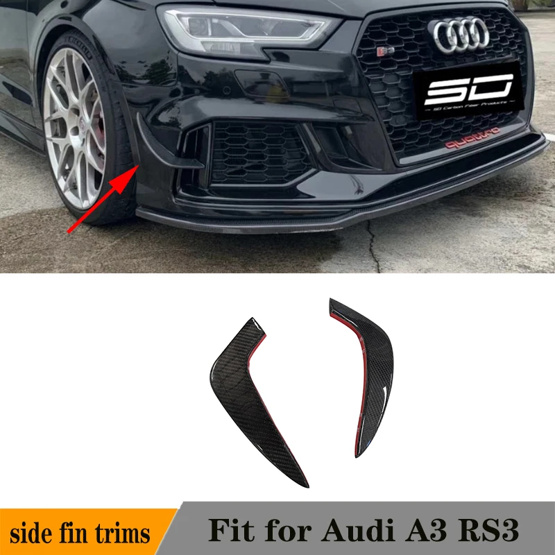 2 шт. накладки на передний бампер из углеродного волокна для Audi A3 RS3|Передние и