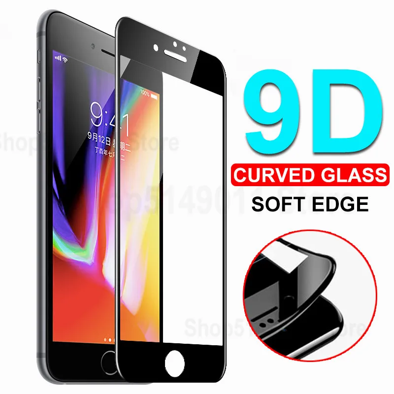 Защитное стекло на iPhone 6 6s 7 8 plus XR X XS Max закаленное защитное стекло для экрана 9D изогнутое стекло для iPhone 7 8