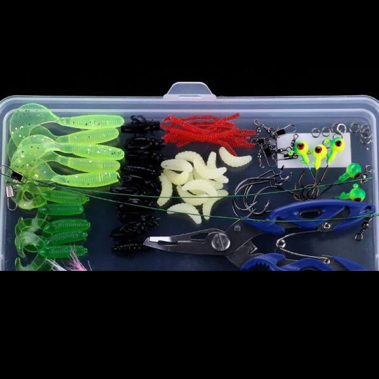 100Pcs Lure Kit Set Spinner Minnow Soft Hard Spoon Crank Baits Fishing Hooks Plier