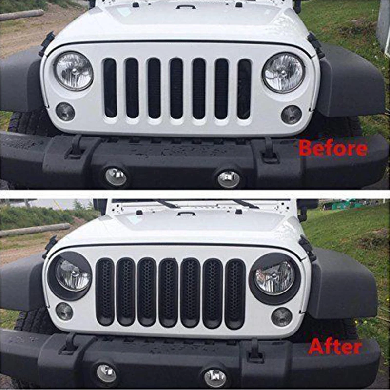 2007- сетчатая решетка крышки для Jeep Wrangler JK неограниченное 7 шт. Пристегивающиеся передние вставки аксессуары Мода