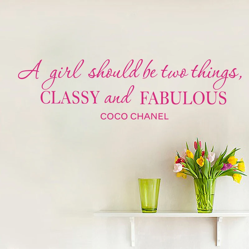 Modern A Girl Should Be Two Thing Classy Fabulous Quote Wall Sticker Girl Room Kids Room Motivational Inspi Quote Wall Decal (3)