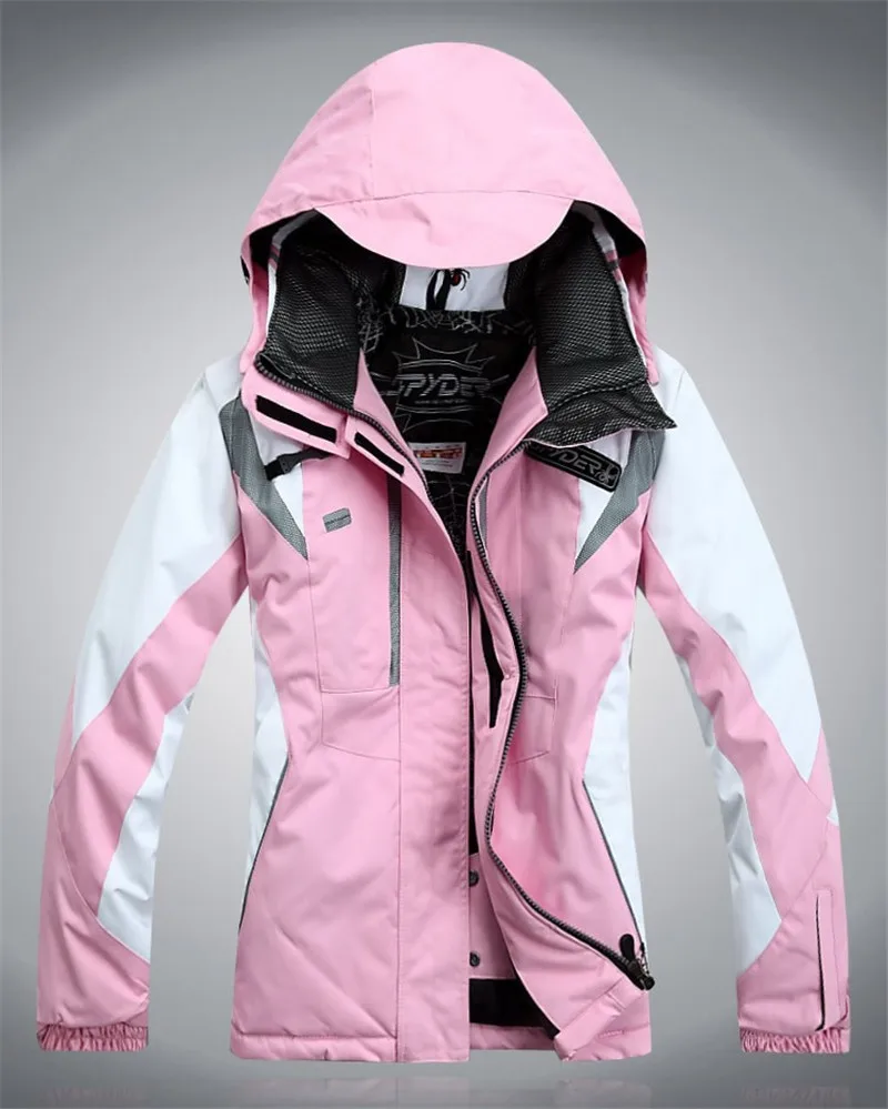 Jacket-Light Pink Новинка, уплотненный теплый ветрозащитный зимний женский комплект для сноуборда, лыжная куртка и штаны, костюмы для женщин, лыжная одежда, водонепроницаемый лыжный костюм - Цвет: Jacket-Light Pink