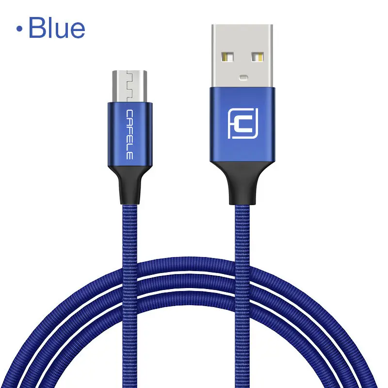 Cafele Micro USB кабель Быстрая зарядка для huawei P30 samsung S10 Xiaomi 9 Android кабель для передачи данных для мобильного телефона usb зарядный шнур - Цвет: Синий