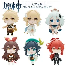 

6pcs/set Genshin Impact Anime Figure Paimon Action Figure Klee Diluc Figurine Collectible Model Doll Toys Cosplay Gifts
