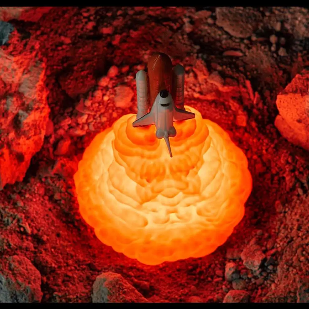  HiMISS 3D Print Space Shuttle Lamp Rechargeable Night Light For Space Lovers Moon Lamp as Room Deco - 4000130138159