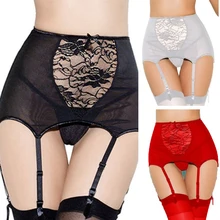 Женские модные сексуальные полые чулки Babydoll на подтяжках кружевной подвязки пояс+ стринги бедра высокие подвязки Набор Плюс Размер