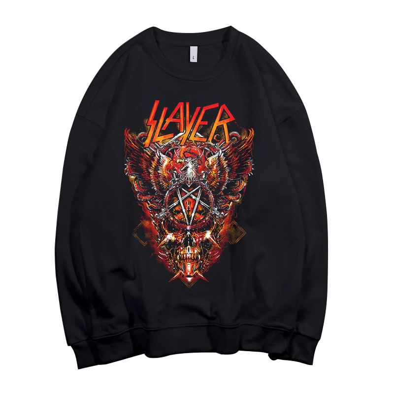 6 Дизайнов Slayer Pollover Толстовка Рок Толстовка тяжелый трэш металлическая группа sudadera уличная демонический череп флисовая верхняя одежда панк