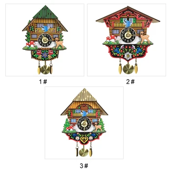 

New Vintage Wooden Cuckoo Wall Clock Swinging Pendulum Traditional Wood Hanging Crafts Decoration for Home Restaurant Living Roo